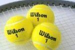 Three Tennis Balls Sitting on Racket